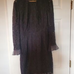 J. Crew Black Lace Long Sleeve Dress